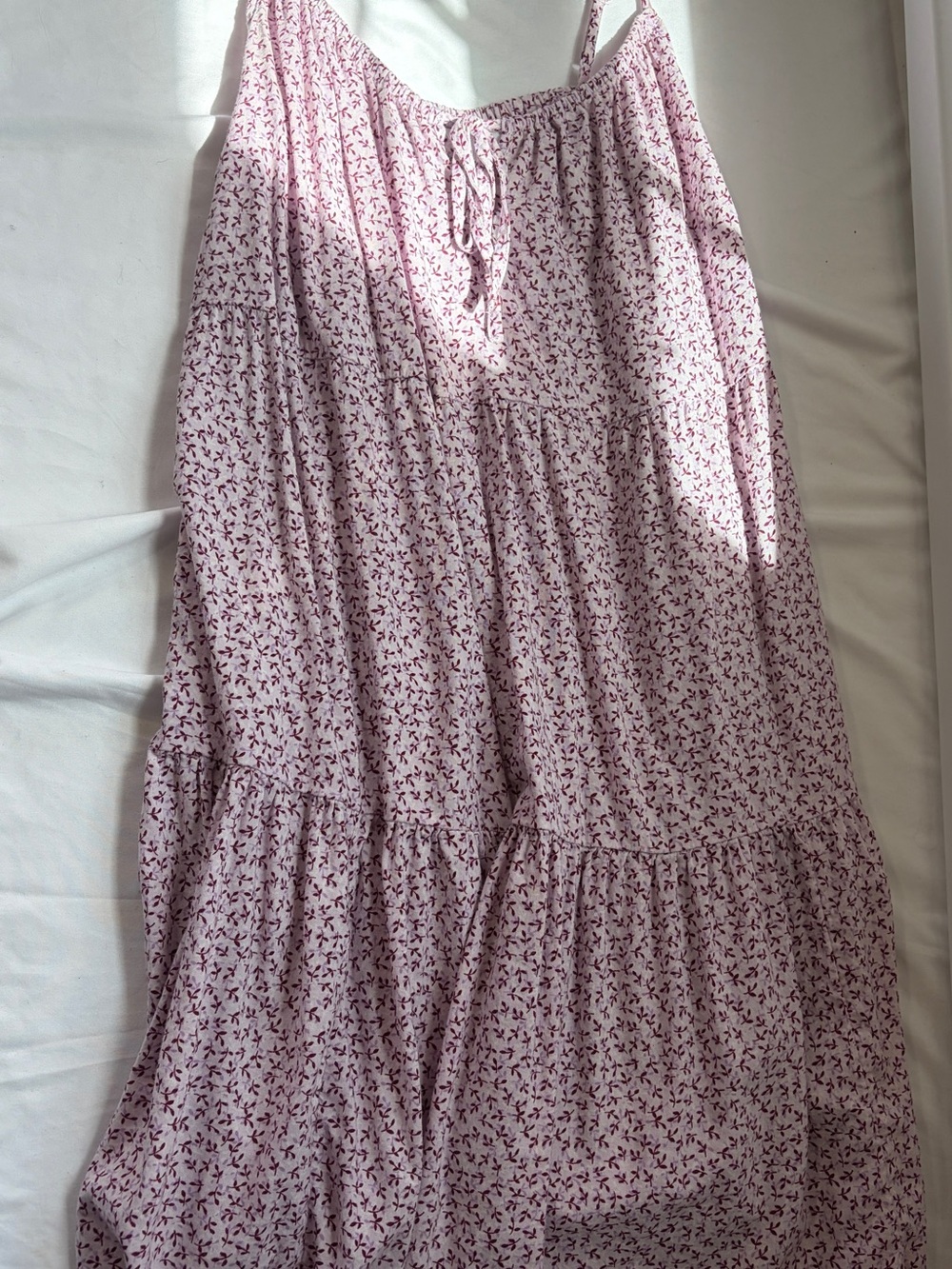 Old Navy Pink Floral Tiered Maxi Skirt with Drawstring